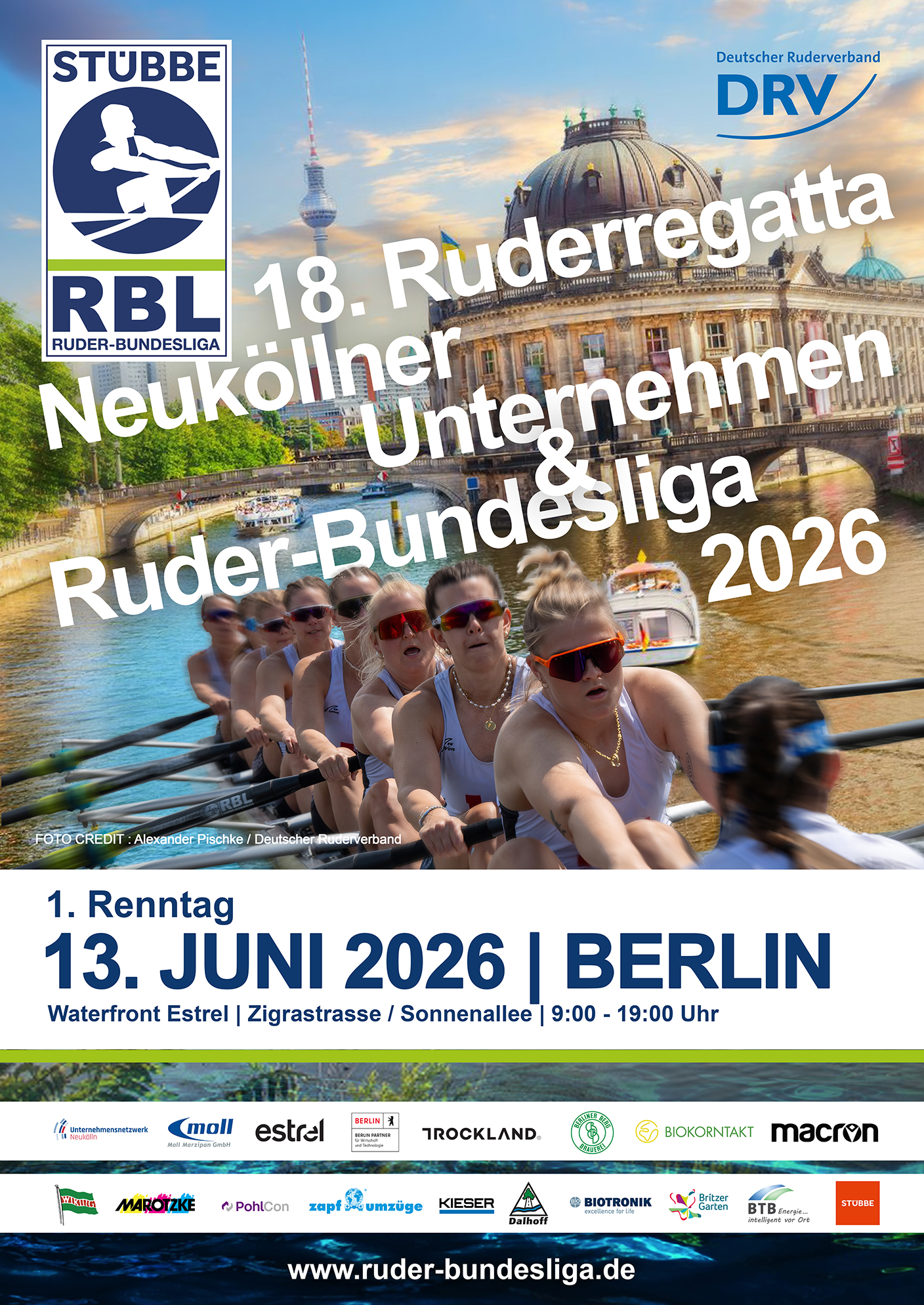 Dabei sein und anfeuern! 18. Ruderregatta Neuköllner Unternehmen am 13. Juni 2026